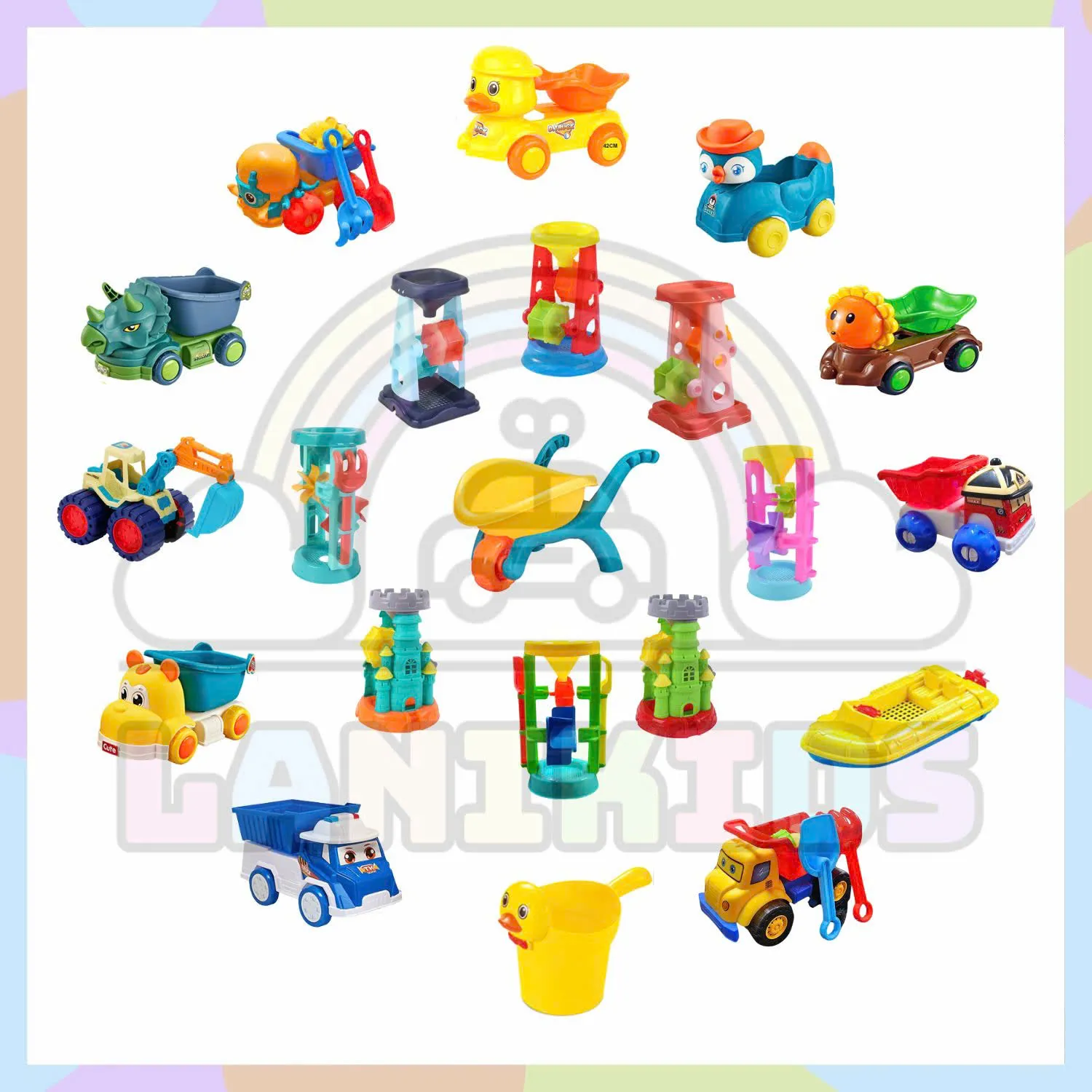 Đồ chơi xúc cát hạt sứ hạt muồng Lanikids