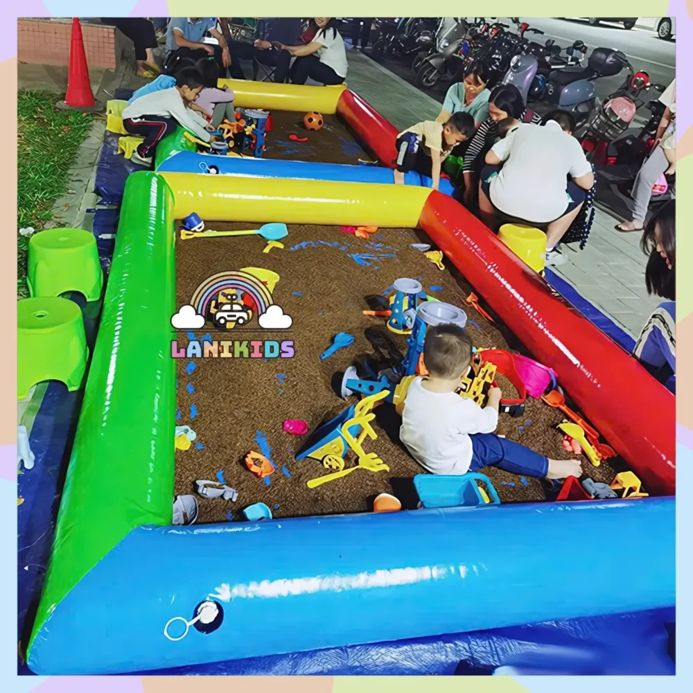 bể phao bạt pvc để chơi đồ chơi xúc cát đồ chơi câu cá cân, hít nam châm do lanikids cung cấp