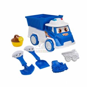Xe cảnh sát xúc cát đồ chơi màu xanh cho bé trai