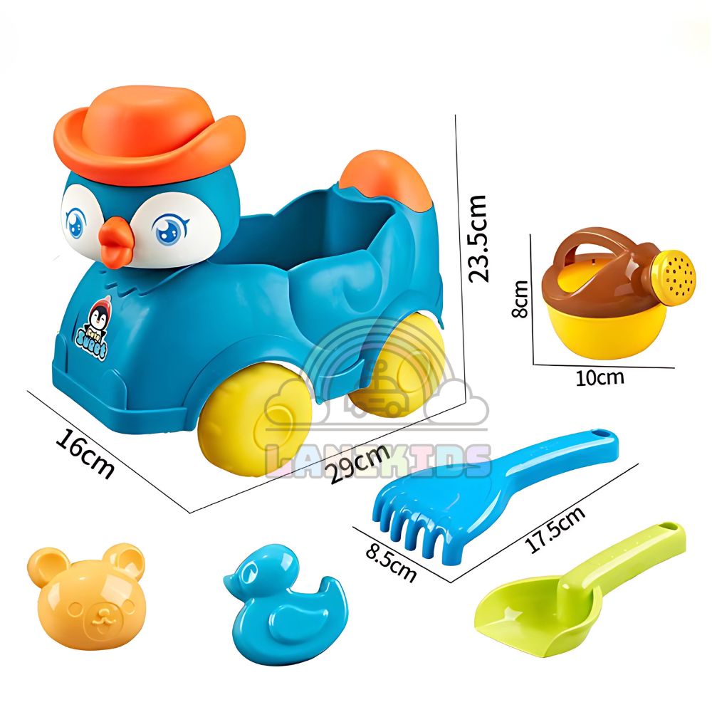 Xe Chim cánh cụt – đồ chơi xúc cát hạt sứ hạt muồng lanikids