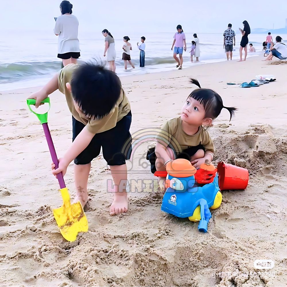 Xe Chim cánh cụt – đồ chơi xúc cát hạt sứ hạt muồng lanikids