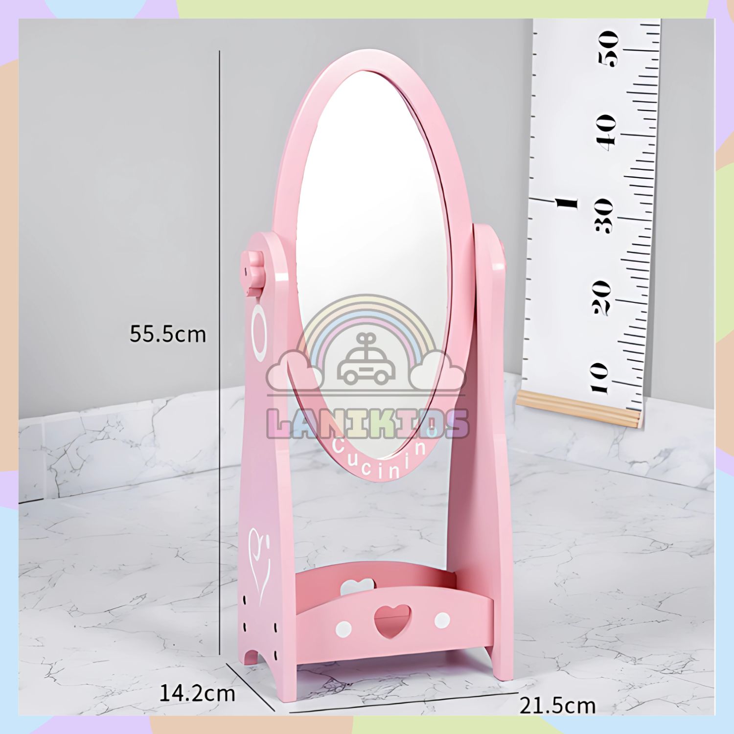 Gương Trang Điểm Gỗ Cho Bé – Thiết Kế Đáng Yêu, An Toàn, Kích Thích Trí Tưởng Tượng