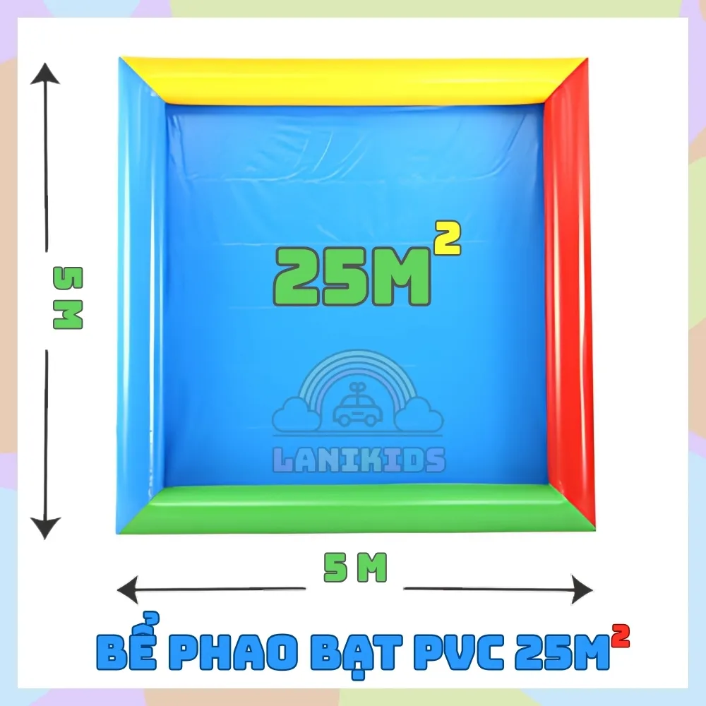 Bể Phao Bạt PVC 25m² Cho Trẻ – Đồ Chơi Câu Cá, Xúc Cát, Khu Vui Chơi Di Động Ngoài Trời