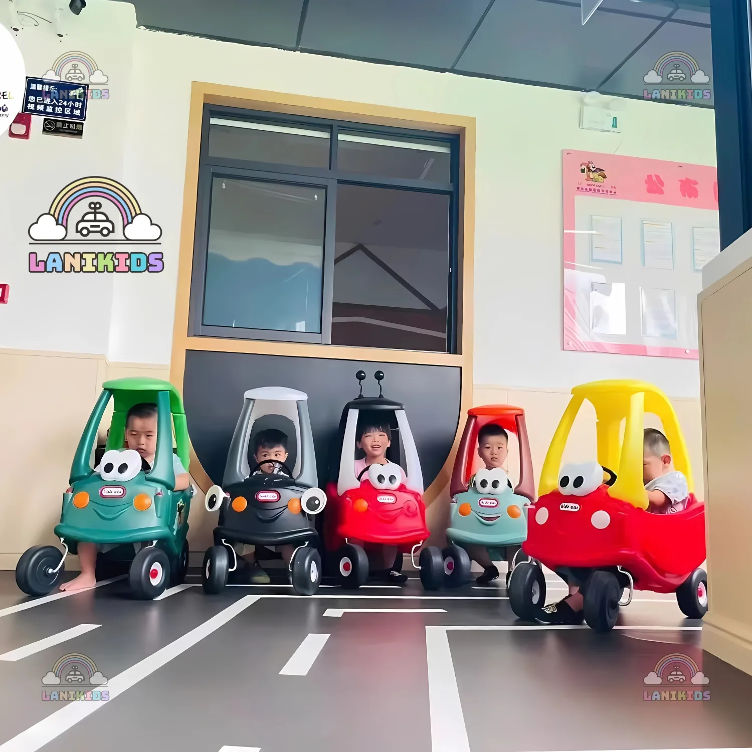 Xe Ô Tô Chòi Chân Mắt To Nhiều Màu – Đồ Chơi Mầm Non An Toàn Cho Khu Vui Chơi Trẻ Em