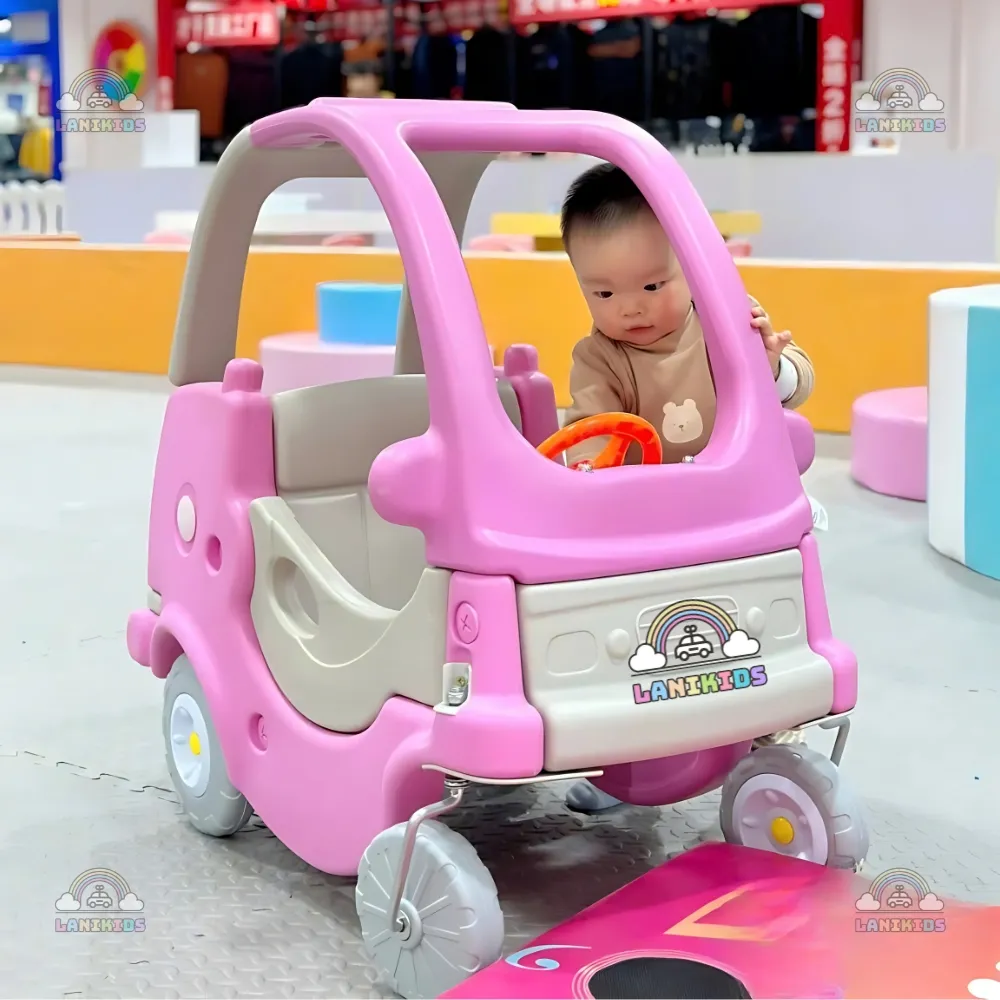 Xe Ôtô Chòi Chân Công Chúa Màu Hồng & Xanh Pastel – Đồ Chơi Mầm Non Cao Cấp An Toàn