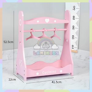 Mắc Treo Quần Áo Gỗ Cho Bé – Thiết Kế Xinh Xắn, Hướng Nghiệp Sớm, Chất Liệu An Toàn