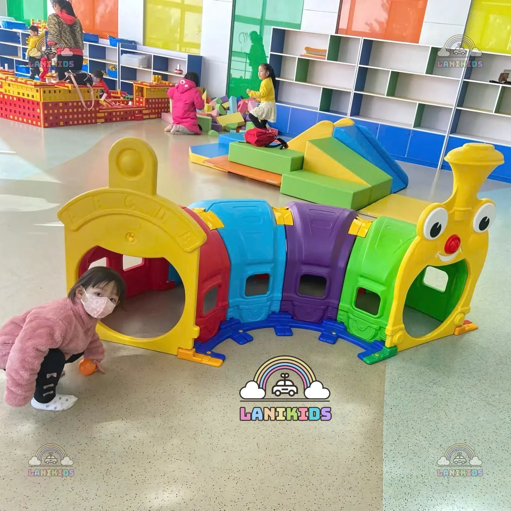 Hầm chui tàu hoả – Đồ chơi mầm non an toàn cho khu vui chơi trẻ em