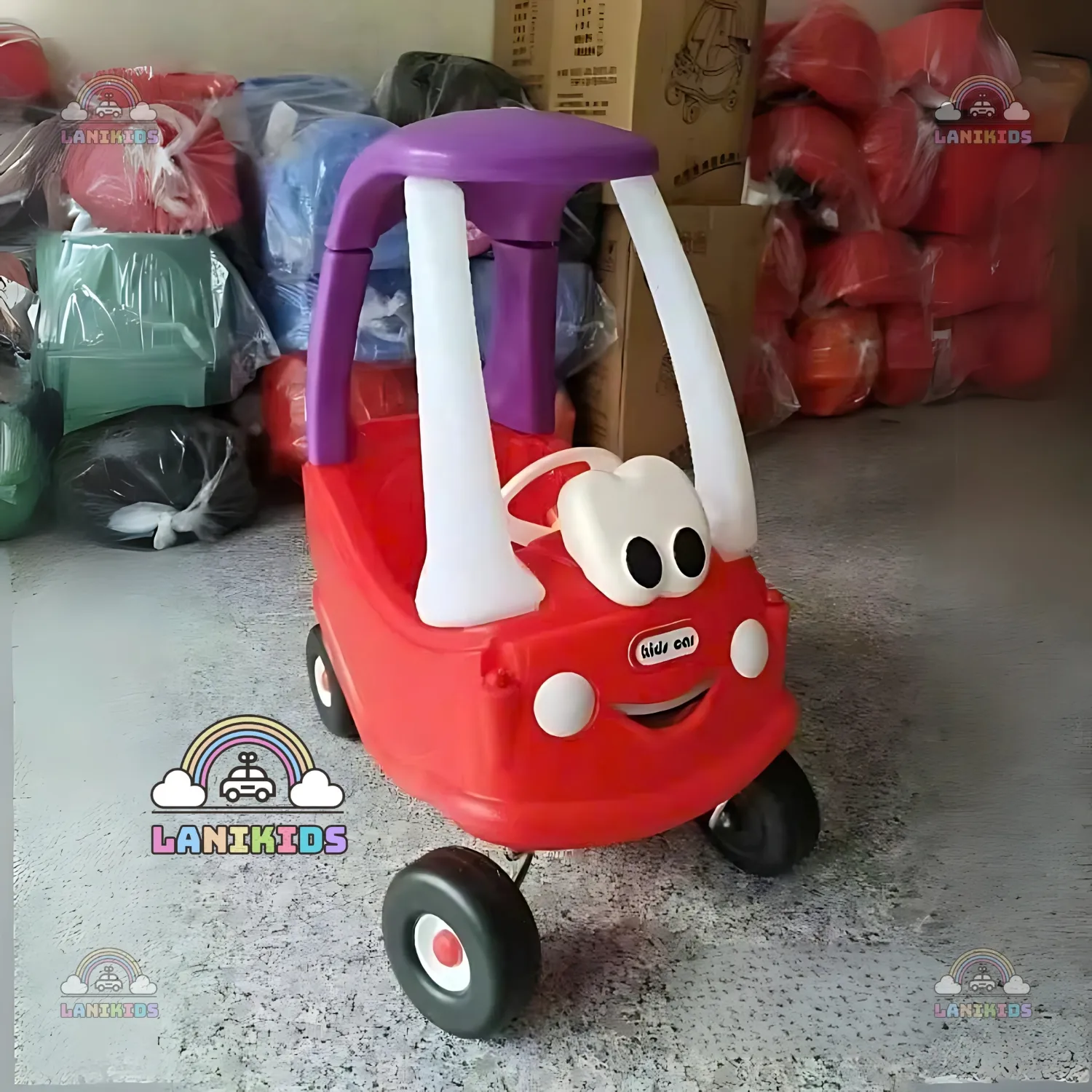 Xe Ô Tô Chòi Chân Mắt To Nhiều Màu – Đồ Chơi Mầm Non An Toàn Cho Khu Vui Chơi Trẻ Em