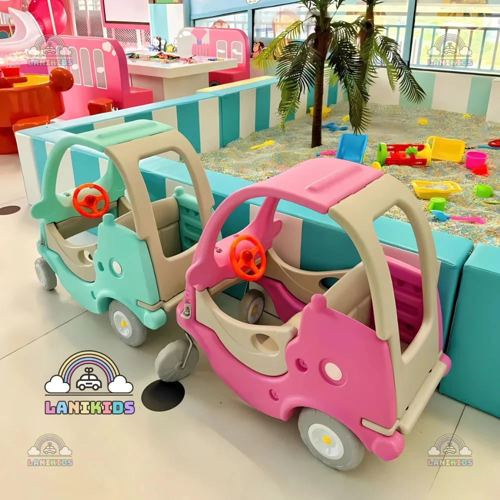 Xe Ôtô Chòi Chân Công Chúa Màu Hồng & Xanh Pastel – Đồ Chơi Mầm Non Cao Cấp An Toàn