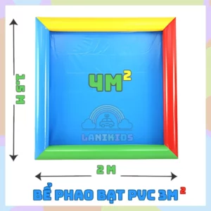 Bể Phao Bạt PVC 4m² Cho Trẻ – Đồ Chơi Câu Cá, Xúc Cát, Khu Vui Chơi Di Động Ngoài Trời