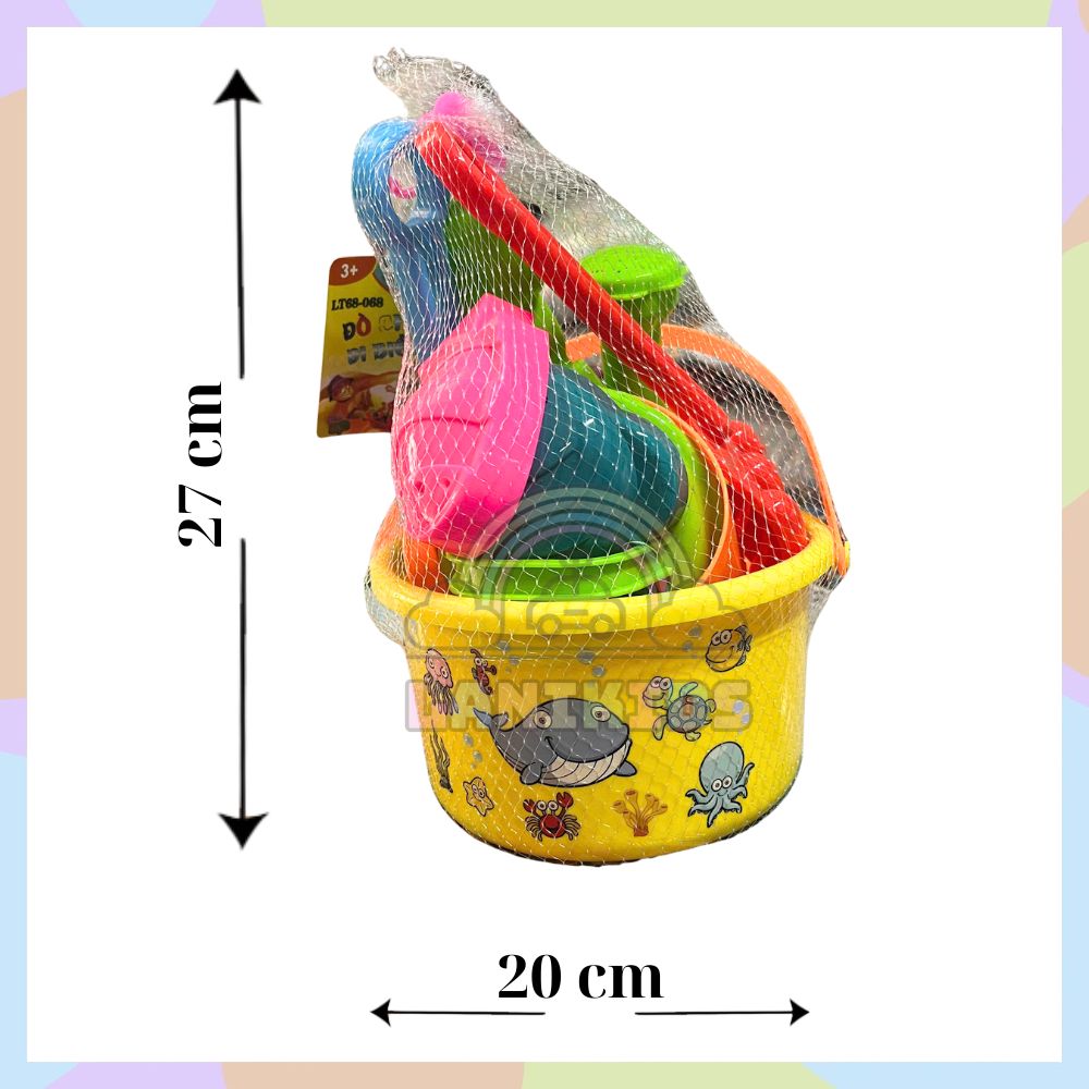 Xô Xúc Cát Đi Biển Cho Bé – Bộ Đồ Chơi Xúc Cát Nhựa ABS An Toàn, Bền Đẹp | Lanikids