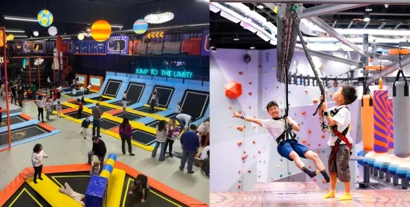 Khu vận động trampoline zipline