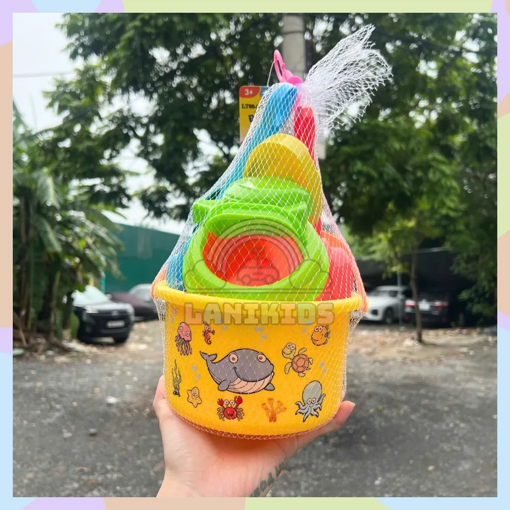 Xô Xúc Cát Đi Biển Cho Bé – Bộ Đồ Chơi Xúc Cát Nhựa ABS An Toàn, Bền Đẹp | Lanikids