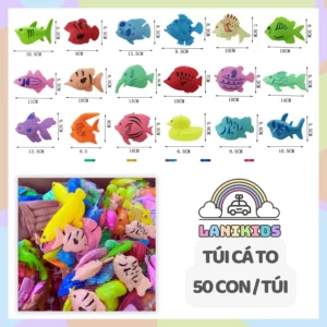 Túi Cá To 50 Con – Đồ Chơi Câu Cá Nam Châm An Toàn Cho Bé