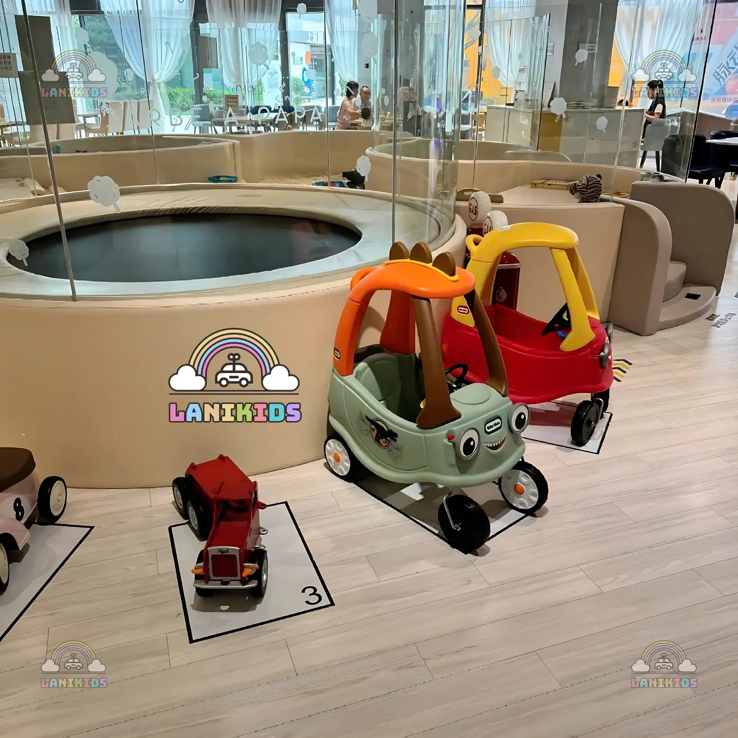 Xe Ô Tô Chòi Chân Mắt To Nhiều Màu – Đồ Chơi Mầm Non An Toàn Cho Khu Vui Chơi Trẻ Em