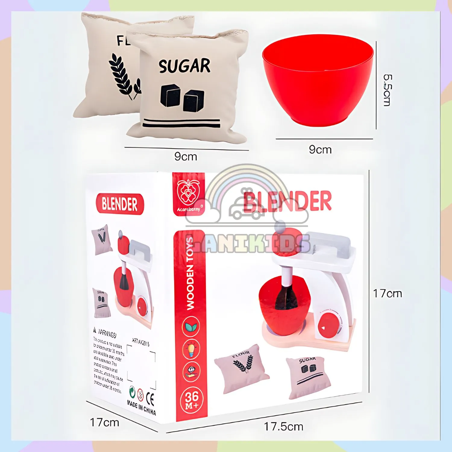 Máy Trộn Bột Bằng Gỗ Cho Bé - Đồ Chơi Hướng Nghiệp An Toàn,