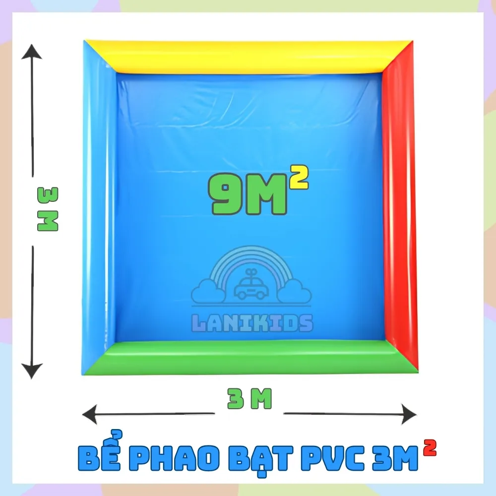 Bể Phao Bạt PVC 9m² Cho Trẻ – Đồ Chơi Câu Cá, Xúc Cát, Khu Vui Chơi Di Động Ngoài Trời