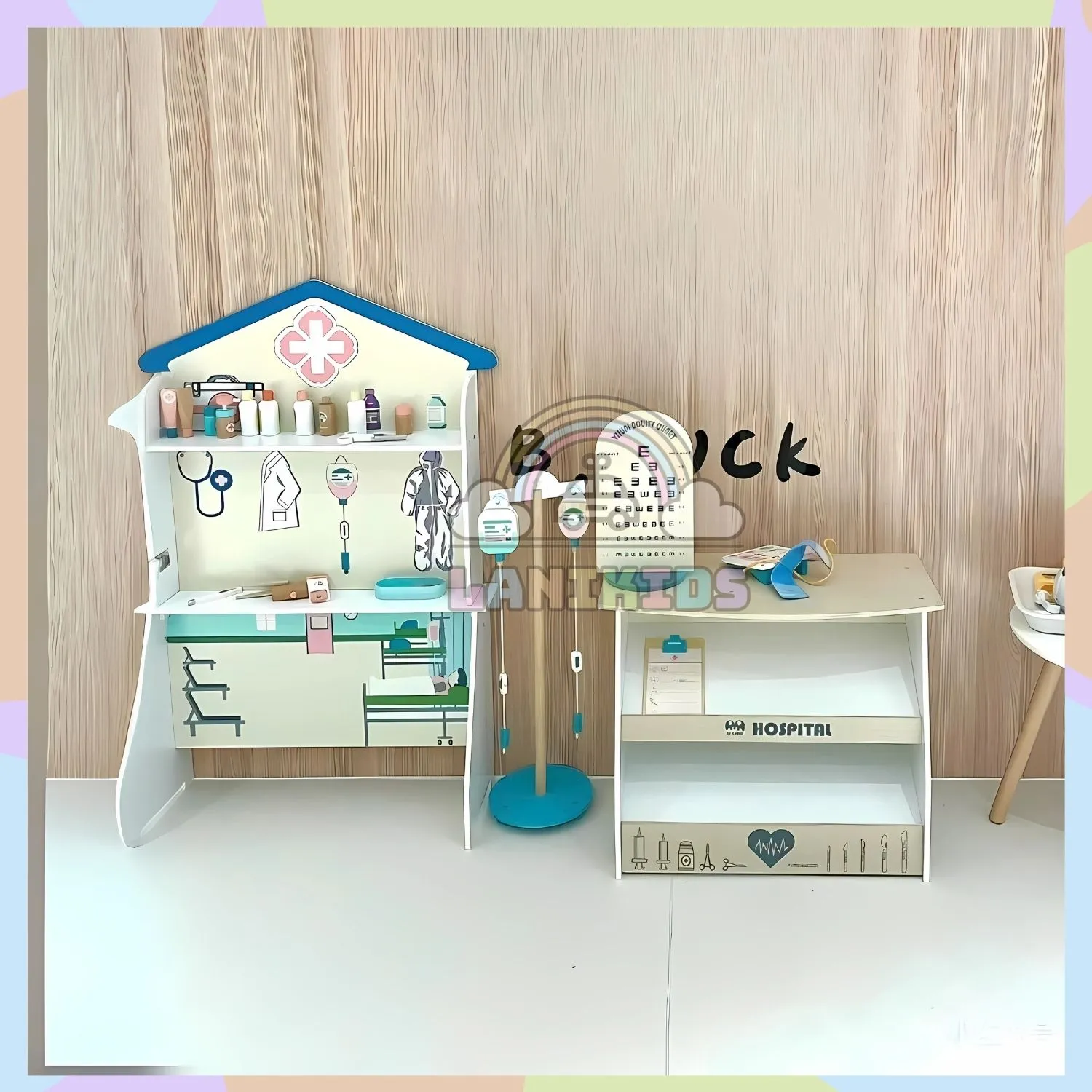 BỘ TỦ BÁC SĨ GỖ HOSPITAL – ĐỒ CHƠI HƯỚNG NGHIỆP GIÚP BÉ YÊU NGHỀ Y TỪ NHỎ