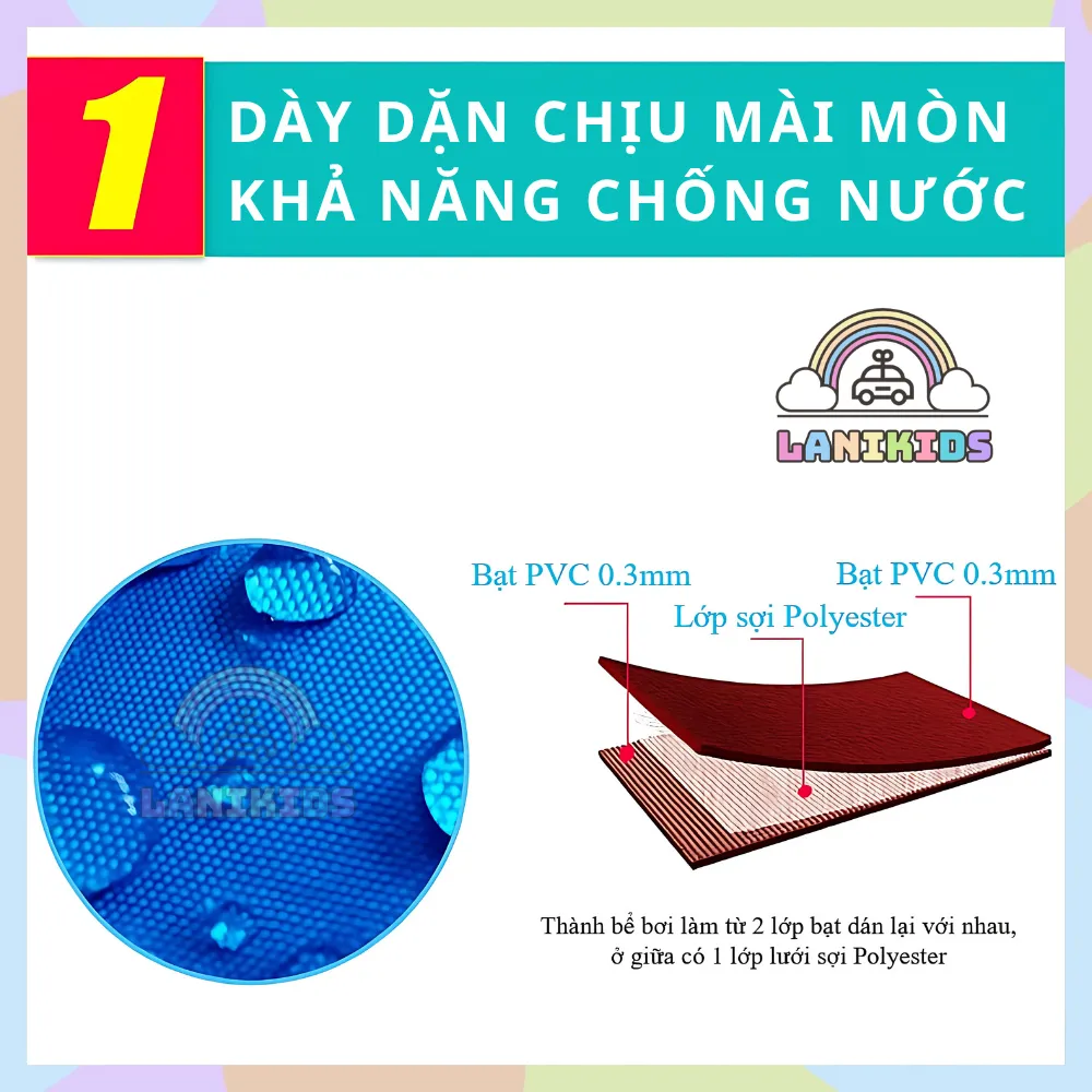 Bể phao bạt pvc chơi đồ chơi xúc cát, cá nhựa cân (1)