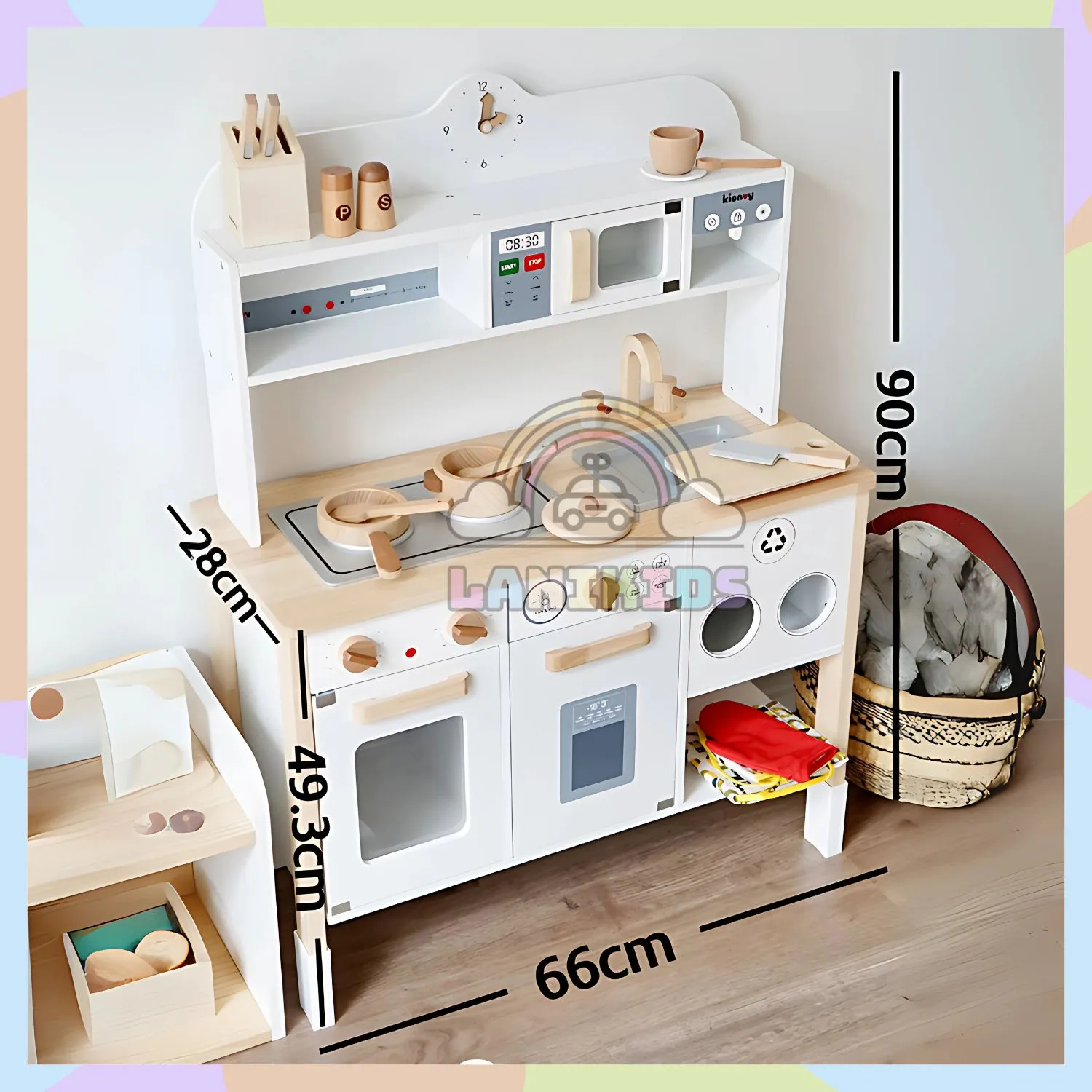 Bộ Tủ Bếp Gỗ Coffee Hàn Quốc – Đồ Chơi Hướng Nghiệp Sang Trọng Cho Bé | Lanikids