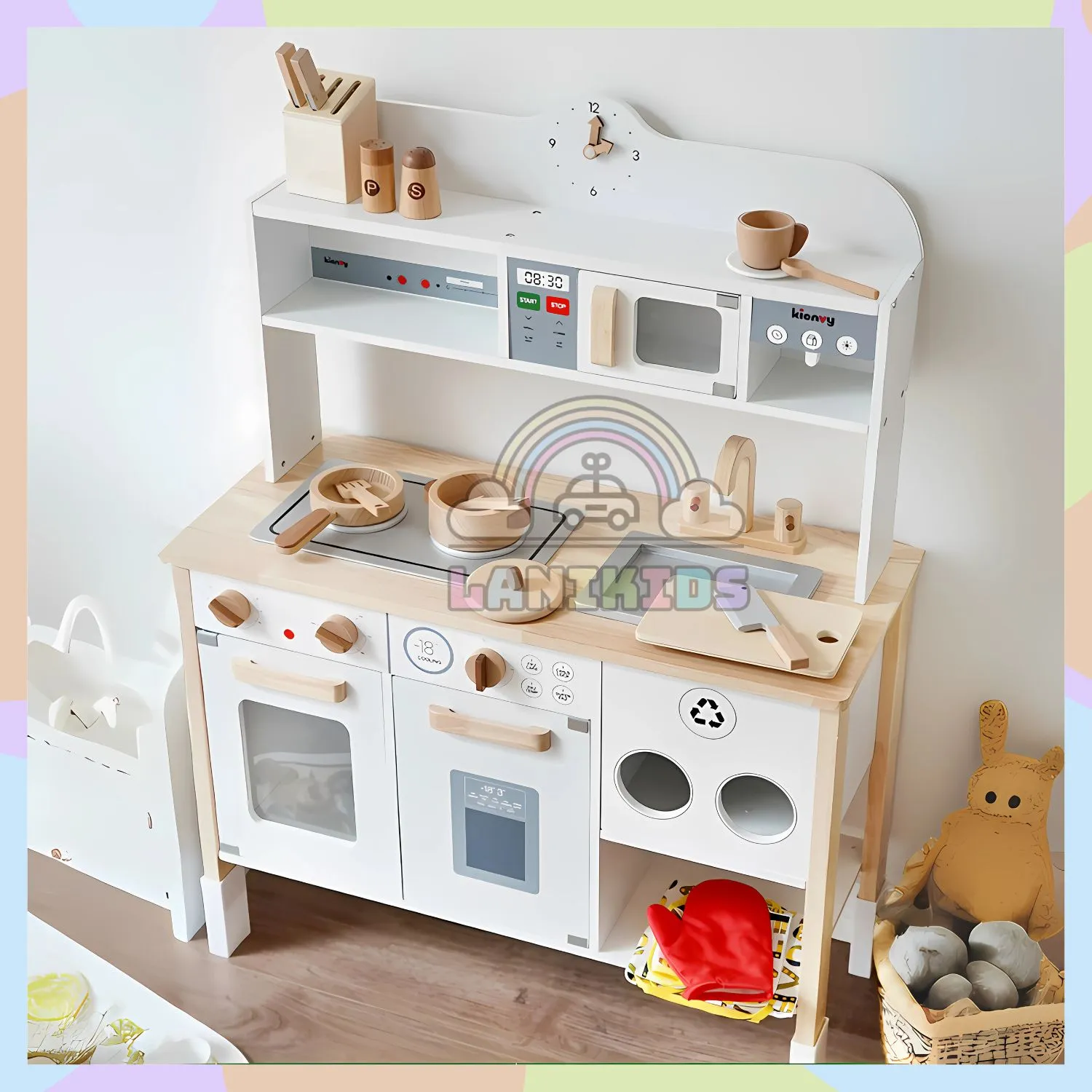 Bộ Tủ Bếp Gỗ Coffee Hàn Quốc – Đồ Chơi Hướng Nghiệp Sang Trọng Cho Bé | Lanikids