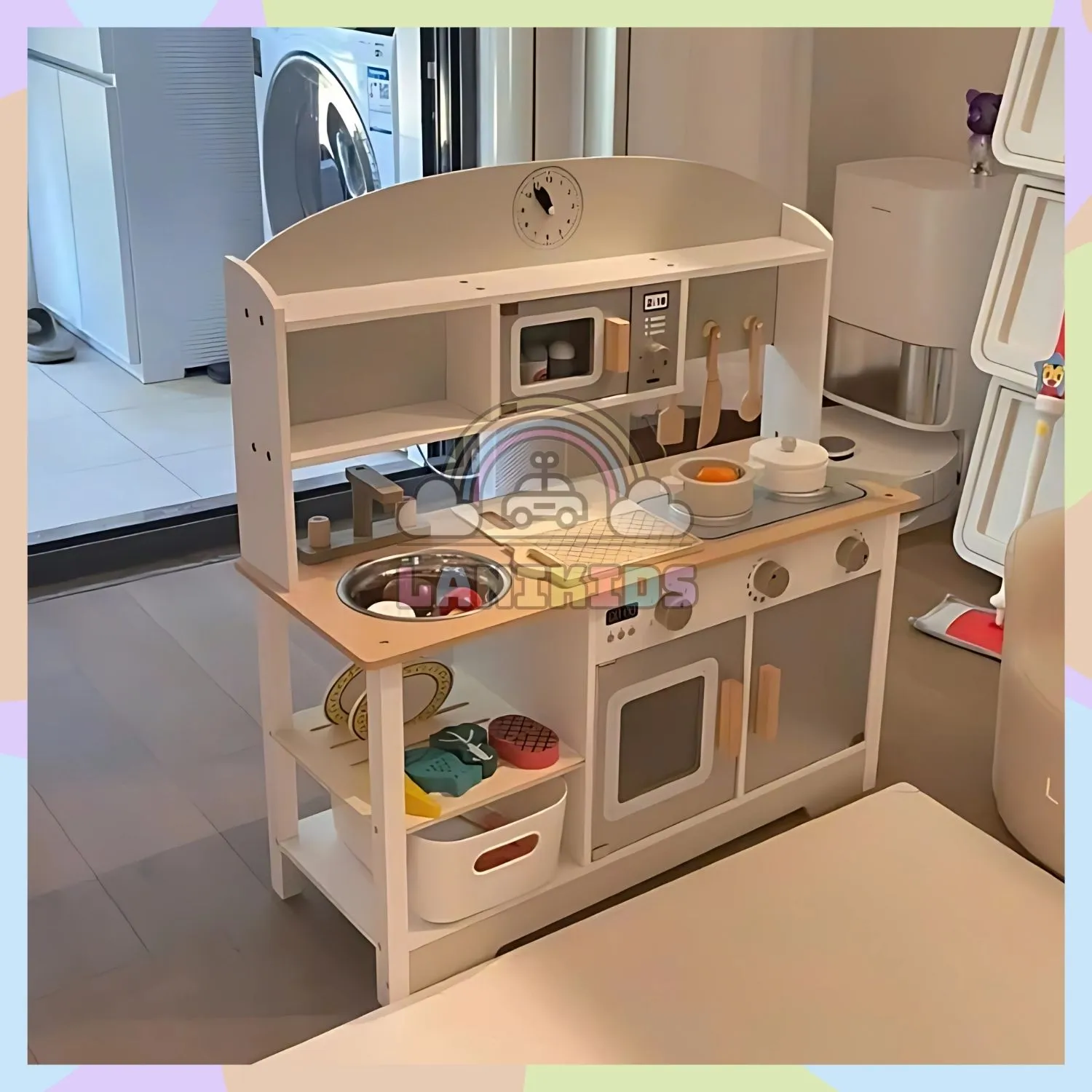 Bộ Tủ Bếp Gỗ Big Kitchen Cho Bé – Đồ Chơi Hướng Nghiệp An Toàn & Sáng Tạo | Lanikids