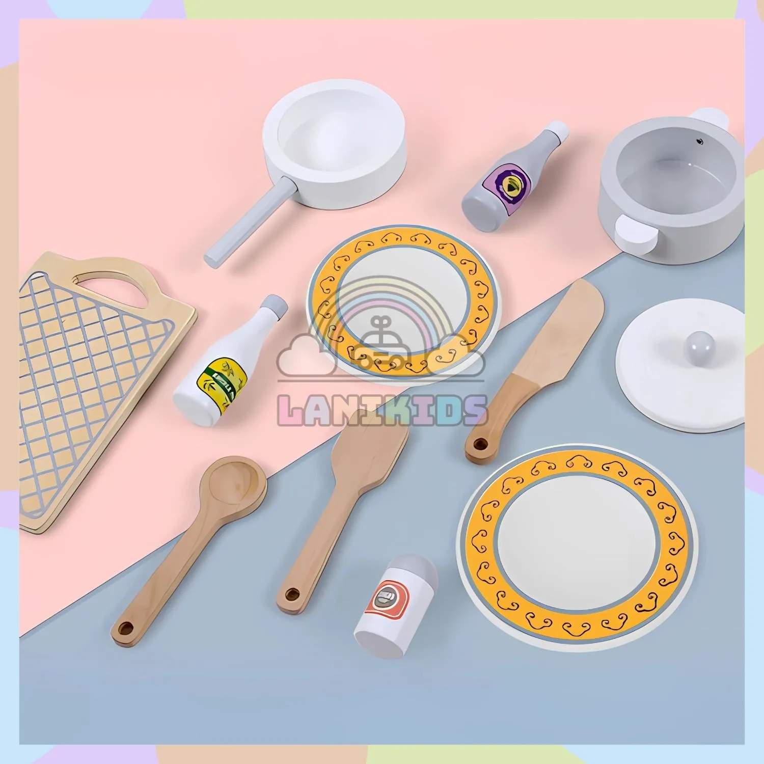 Bộ Tủ Bếp Gỗ Big Kitchen Cho Bé – Đồ Chơi Hướng Nghiệp An Toàn & Sáng Tạo | Lanikids
