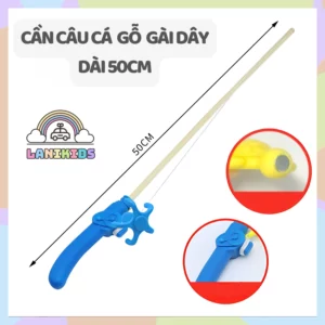 Cần Câu Cá Gỗ Gài Dây Trung Quốc – Đồ Chơi Câu Cá Nam Châm An Toàn Cho Trẻ