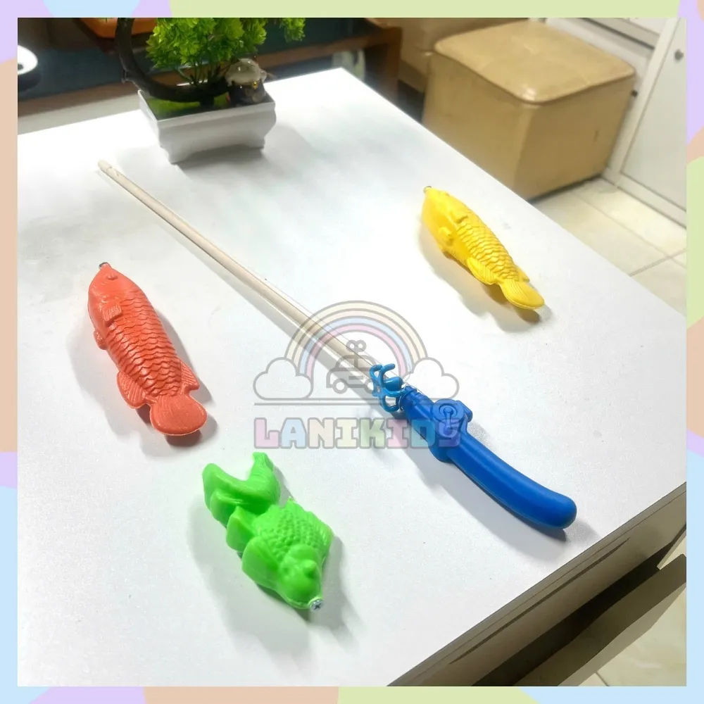 Cần Câu Cá Gỗ Gài Dây Trung Quốc – Đồ Chơi Câu Cá Nam Châm An Toàn Cho Trẻ