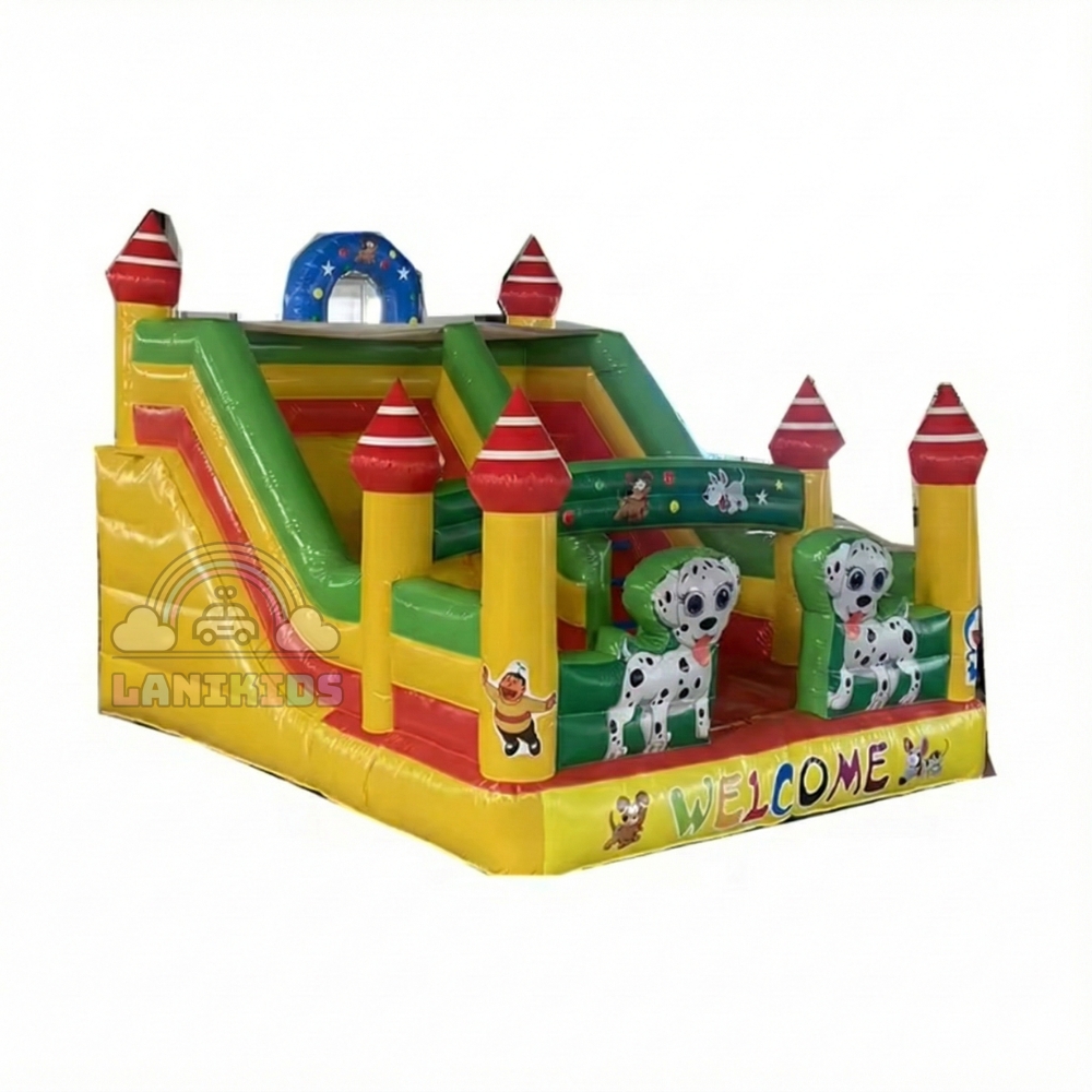 Nhà Hơi Chó Đốm 4x5m (20m²) | PVC 0.7mm + Máy Thổi 610W