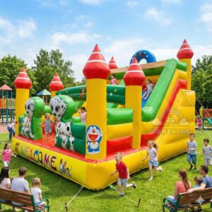 Nhà Hơi Chó Đốm 4x5m (20m²) | PVC 0.7mm + Máy Thổi 610W