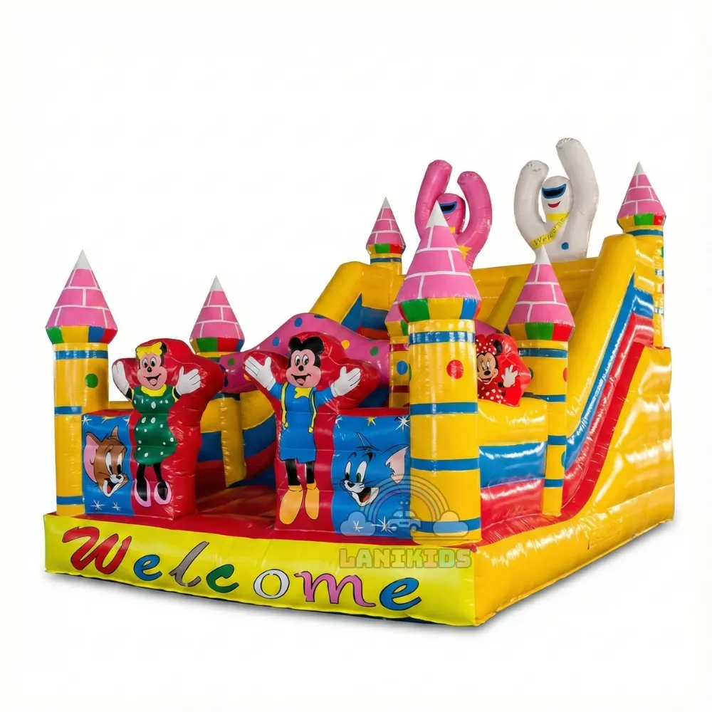 Nhà Hơi Chuột Mickey 3x4m (12m²) Cao 2.25m | Máy Thổi 550W (Nhập Khẩu)