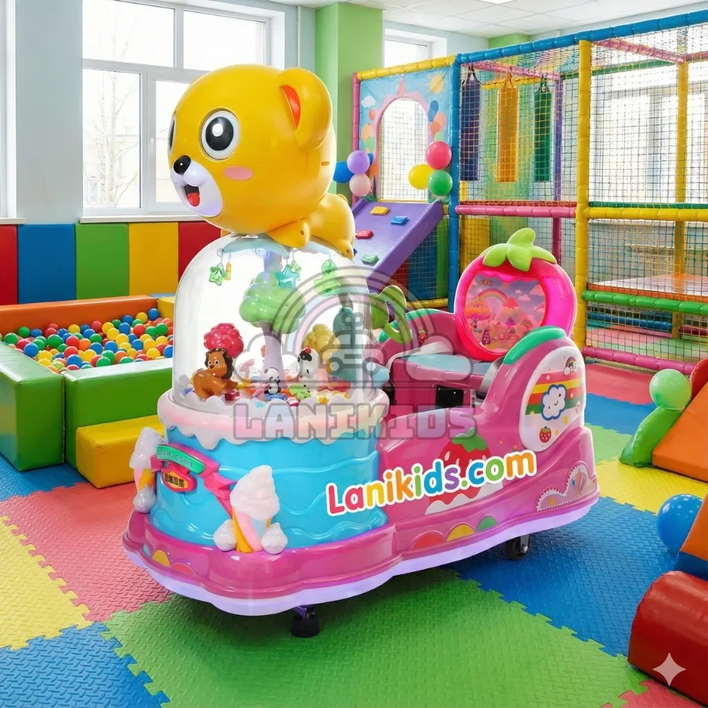 Thú Nhún Điện Xiongxion – Máy Game Gấu Vàng Cầu Vồng Hút Khách Cho Khu Vui Chơi