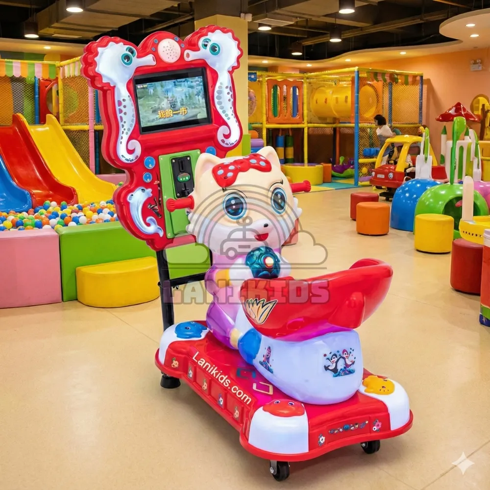 1. Giới thiệu tổng quan về Thú Nhún Điện Mèo Hello Kitty Trong danh mục các thiết bị vui chơi giải trí dành cho trẻ em, thú nhún điện luôn giữ vị trí “nữ hoàng” về khả năng thu hút các bé nhỏ tuổi và mang lại dòng tiền thụ động ổn định cho chủ đầu tư. Sản phẩm Thú Nhún điện mèo Hello Kitty do công ty TNHH Lanikids cung cấp là sự kết hợp hoàn hảo giữa công nghệ hiện đại và thiết kế nhân vật hoạt hình kinh điển, hứa hẹn trở thành điểm nhấn nổi bật cho mọi không gian giải trí.  Với tạo hình chú mèo dễ thương, màu sắc bắt mắt cùng hệ thống âm thanh, ánh sáng vui nhộn, đây là dòng máy game không thể thiếu trong các siêu thị, trung tâm thương mại hay các mô hình kinh doanh coffee kids.  2. Thông số kỹ thuật chi tiết Để đảm bảo phù hợp với không gian lắp đặt và đối tượng sử dụng, chủ đầu tư cần nắm rõ các thông số kỹ thuật của sản phẩm:  Tên sản phẩm: Thú nhún điện nhập khẩu – Model Mèo Hello Kitty.  Kích thước (Dài x Rộng x Cao): 100cm x 60cm x 105cm.  Chất liệu: Nhựa cao cấp (Composite/ABS) an toàn, khung thép chịu lực sơn tĩnh điện.  Màn hình: Tích hợp màn hình LCD phát video hoạt hình và game tương tác mini.  Hệ thống vận hành: Sử dụng điện, kích hoạt bằng xu hoặc cài đặt chế độ free-play.  Tải trọng: Chịu lực tốt, phù hợp cho trẻ từ 2 – 10 tuổi.  Điện áp: 220V/50Hz (tương thích lưới điện dân dụng Việt Nam).  Nhà cung cấp: Công ty TNHH Lanikids.  3. Tại sao nên đầu tư Thú Nhún Mèo Hello Kitty cho khu vui chơi? 3.1. Thiết kế “hút khách” ngay từ cái nhìn đầu tiên Sản phẩm lấy cảm hứng từ nhân vật Hello Kitty quen thuộc, kết hợp với tông màu đỏ – trắng – hồng chủ đạo rực rỡ. Phần màn hình phía trước được bao quanh bởi khung hình cá ngựa đại dương ngộ nghĩnh, tạo cảm giác phiêu lưu cho bé. Hệ thống đèn LED viền chạy dọc thân máy giúp thiết bị nổi bật ngay cả trong điều kiện ánh sáng yếu tại các khu game center.  3.2. Tính năng giải trí đa phương tiện Khác với các loại thú nhún lò xo truyền thống, <a href="https://lanikids.com/product-category/may-game-khu-vui-choi">thú nhún điện</a> thế hệ mới tại Lanikids được tích hợp màn hình điện tử. Khi bé ngồi lên và máy hoạt động, màn hình sẽ phát các bài hát thiếu nhi vui nhộn hoặc các trò chơi đua xe đơn giản, giúp bé không bị nhàm chán và muốn chơi đi chơi lại nhiều lần.  3.3. Độ bền cao, vận hành bền bỉ Là sản phẩm được Lanikids tuyển chọn kỹ lưỡng, thú nhún mèo Hello Kitty có khung gầm chắc chắn, motor vận hành êm ái, ít hỏng hóc vặt. Lớp nhựa bên ngoài bền màu, chống trầy xước, dễ dàng vệ sinh sau mỗi ngày hoạt động, đảm bảo thẩm mỹ lâu dài cho khu vui chơi.  4. Xây dựng hệ sinh thái Máy Game Xu Xèng chuyên nghiệp Một khu vui chơi thành công không thể chỉ có một loại máy. Để tối ưu hóa doanh thu và giữ chân khách hàng lâu hơn, nhà đầu tư cần đa dạng hóa danh mục trò chơi. Thú nhún điện mèo Hello Kitty sẽ phát huy hiệu quả tốt nhất khi được đặt cạnh các dòng máy game khác tạo thành một tổ hợp giải trí liên hoàn.  Tại Lanikids, chúng tôi cung cấp đầy đủ các thiết bị để bạn setup một khu game center hoàn chỉnh:  Khu vực trúng thưởng: Đây là nơi thu hút người chơi nhất với các loại <a href="https://lanikids.com/product-category/may-game-khu-vui-choi">máy gắp gấu</a> hiện đại, đa dạng kích thước từ gấu bông mini đến gấu khổng lồ.  Khu vực vận động & phản xạ: Trang bị thêm <a href="https://lanikids.com/product-category/may-game-khu-vui-choi">máy đập chuột</a> giúp các bé rèn luyện độ nhanh tay lẹ mắt, hoặc các dòng máy đua xe, bắn súng.  Hệ thống quản lý trung tâm: Để vận hành trơn tru, bạn không thể thiếu <a href="https://lanikids.com/product-category/may-game-khu-vui-choi">máy đổi xu</a> tự động và hệ thống quản lý <a href="https://lanikids.com/product-category/may-game-khu-vui-choi">xu xèng máy game</a>. Việc này giúp giảm tải nhân sự và kiểm soát doanh thu chính xác.  Khu vực giải trí tổng hợp: Các loại <a href="https://lanikids.com/product-category/may-game-khu-vui-choi">máy game xèng</a> khác như bắn cá, đua moto, nhảy audition sẽ phục vụ cho cả đối tượng trẻ em lớn hơn và phụ huynh đi kèm.  Việc kết hợp khéo léo giữa thú nhún cho trẻ nhỏ và các máy game kỹ năng cho trẻ lớn sẽ giúp khu vui chơi của bạn phủ sóng mọi độ tuổi khách hàng.  5. Ứng dụng trong các mô hình kinh doanh hiện đại Thú nhún điện mèo Hello Kitty với kích thước nhỏ gọn (chỉ khoảng 0.6m2 diện tích sàn) cực kỳ linh hoạt trong việc lắp đặt.  5.1. Khu vui chơi trong nhà (Indoor Playground) Đây là vị trí truyền thống và hiệu quả nhất. Sản phẩm thường được đặt ngay lối ra vào hoặc khu vực chờ của phụ huynh để thu hút sự chú ý của trẻ ngay khi bước vào.  5.2. Mô hình Coffee Kids (Quán cà phê kết hợp khu vui chơi) Hiện nay, xu hướng <a href="https://lanikids.com/product-category/thiet-ke-khu-vui-choi-tre-em/">coffee kids</a> đang bùng nổ. Các bậc phụ huynh muốn tìm một nơi vừa có thể thưởng thức đồ uống, trò chuyện, vừa có chỗ cho con chơi an toàn. Một vài chiếc thú nhún điện xinh xắn như mẫu Hello Kitty là sự đầu tư chi phí thấp nhưng mang lại trải nghiệm tuyệt vời cho khách hàng nhí tại quán cafe.  5.3. Sảnh chờ, Siêu thị, Cửa hàng Mẹ & Bé Tận dụng diện tích trống tại các sảnh chờ, lối đi siêu thị để đặt máy game là cách tạo ra nguồn thu nhập thụ động hiệu quả mà không tốn chi phí nhân sự vận hành.  6. Dịch vụ Thiết kế và Thi công trọn gói của Lanikids Nếu bạn là nhà đầu tư mới, chưa có kinh nghiệm trong việc bố trí mặt bằng hay lựa chọn thiết bị, Lanikids cung cấp giải pháp toàn diện từ A đến Z.  Chúng tôi chuyên <a href="https://lanikids.com/product-category/thiet-ke-khu-vui-choi-tre-em/">thiết kế thi công khu vui chơi</a> với đội ngũ kiến trúc sư giàu kinh nghiệm. Lanikids sẽ giúp bạn:  Lên ý tưởng 3D: Tối ưu hóa không gian, bố trí khu vực máy game, khu nhà bóng, cầu trượt một cách khoa học.  Lựa chọn thiết bị: Tư vấn danh mục máy phù hợp với ngân sách và thị hiếu địa phương.  Thi công lắp đặt: Đảm bảo tiến độ, kỹ thuật và an toàn tuyệt đối.  Bảo hành bảo trì: Hỗ trợ kỹ thuật nhanh chóng trong suốt quá trình vận hành.  Đặc biệt, với các mô hình kinh doanh kết hợp như <a href="https://lanikids.com/product-category/thiet-ke-khu-vui-choi-tre-em/">coffee kids</a>, chúng tôi chú trọng vào việc thiết kế thẩm mỹ, tạo sự hài hòa giữa không gian thưởng thức cà phê sang trọng và khu vực vui chơi năng động.  7. Hướng dẫn sử dụng và bảo quản Thú Nhún Điện Để kéo dài tuổi thọ sản phẩm “cần câu cơm” này, chủ đầu tư nên lưu ý:  Vệ sinh định kỳ: Lau chùi bề mặt nhựa bằng khăn mềm và dung dịch tẩy rửa nhẹ hàng ngày để tránh bụi bẩn và vi khuẩn.  Kiểm tra hộp xu: Thường xuyên kiểm tra và thu gom xu/xèng trong hộp chứa, tránh tình trạng kẹt xu do quá đầy.  Bảo dưỡng định kỳ: Kiểm tra dây curoa, tra dầu mỡ vào các khớp chuyển động cơ khí 6 tháng/lần.  An toàn điện: Đảm bảo dây nguồn được đi nẹp gọn gàng, tránh rò rỉ điện, đặc biệt ở những nơi trẻ em hay chạy nhảy.  8. Liên hệ mua hàng Công ty TNHH Lanikids tự hào là đơn vị cung cấp thiết bị khu vui chơi trẻ em uy tín hàng đầu. Sản phẩm Thú Nhún điện mèo Hello Kitty hiện đang có sẵn hàng với mức giá cạnh tranh nhất thị trường.  Cam kết của Lanikids:  Sản phẩm nhập khẩu chính ngạch, rõ nguồn gốc.  Hình ảnh thực tế 100% giống mô tả.  Giao hàng và lắp đặt tận nơi trên toàn quốc.  Tư vấn chiến lược kinh doanh khu vui chơi miễn phí.  Đừng bỏ lỡ cơ hội gia tăng doanh thu cho khu vui chơi của bạn. Hãy liên hệ ngay với Lanikids để được báo giá và tư vấn chi tiết về các dòng máy game hiện đại nhất!  Bản quyền nội dung thuộc về Công ty TNHH Lanikids.