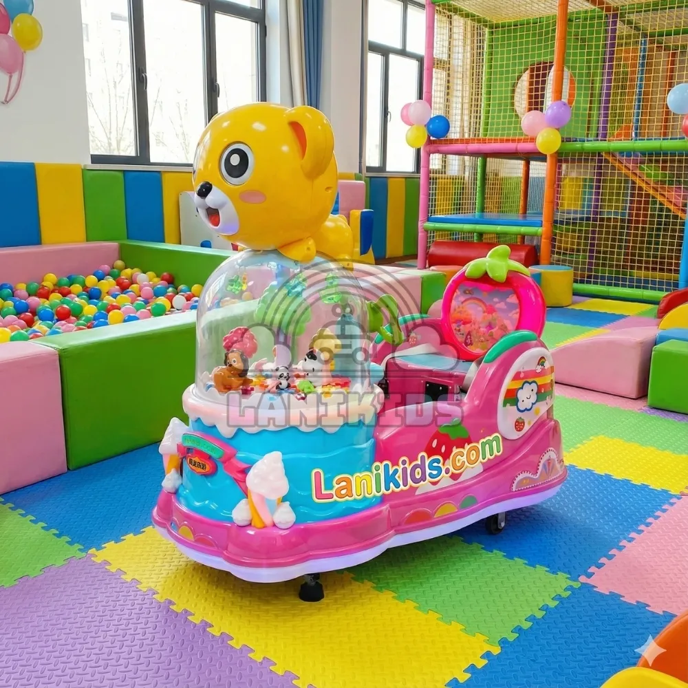 Thú Nhún Điện Xiongxion – Máy Game Gấu Vàng Cầu Vồng Hút Khách Cho Khu Vui Chơi