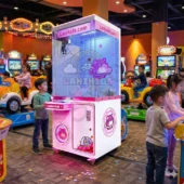 Máy Gắp Gấu Thú Bông Happy Moment Hồng Cao Cấp - Lanikids (Điện 220V)