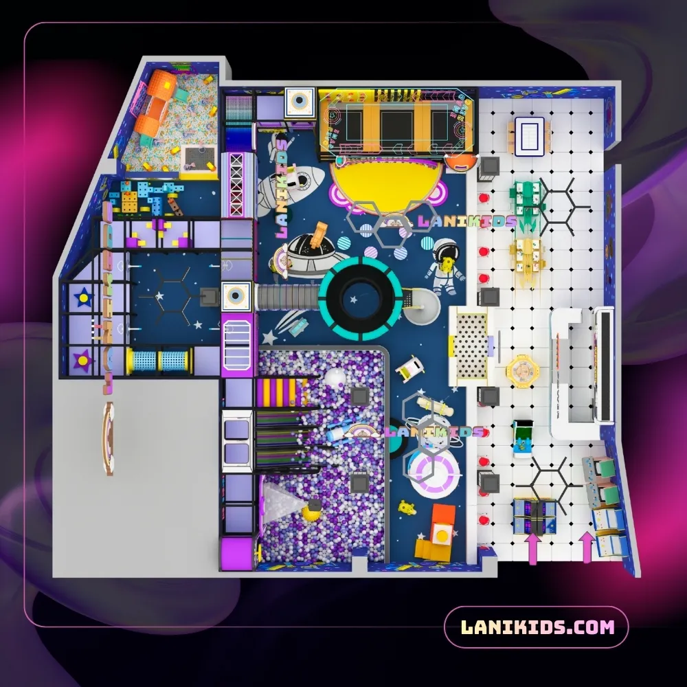 Mẫu Thiết Kế Khu Vui Chơi Trẻ Em 400m² – Chủ Đề Vũ Trụ Nhập Khẩu Trọn Gói Đẳng Cấp