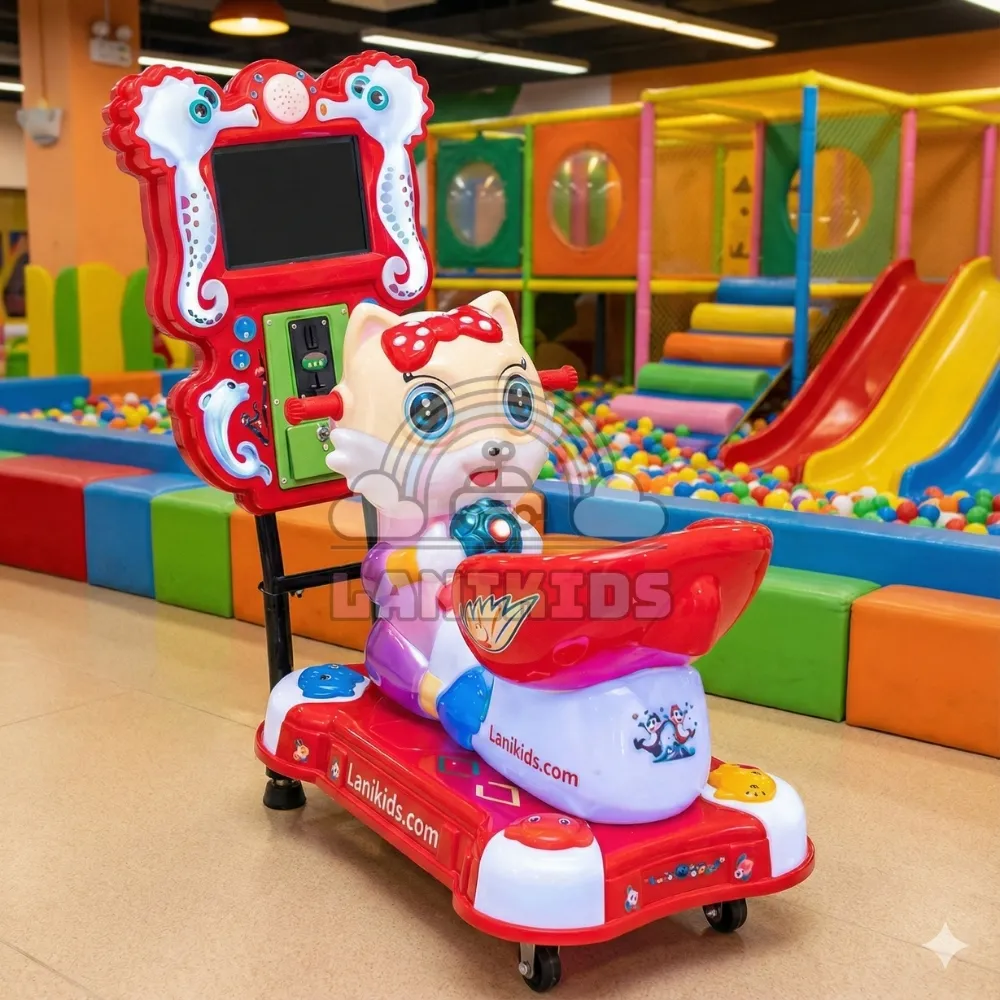 1. Giới thiệu tổng quan về Thú Nhún Điện Mèo Hello Kitty Trong danh mục các thiết bị vui chơi giải trí dành cho trẻ em, thú nhún điện luôn giữ vị trí “nữ hoàng” về khả năng thu hút các bé nhỏ tuổi và mang lại dòng tiền thụ động ổn định cho chủ đầu tư. Sản phẩm Thú Nhún điện mèo Hello Kitty do công ty TNHH Lanikids cung cấp là sự kết hợp hoàn hảo giữa công nghệ hiện đại và thiết kế nhân vật hoạt hình kinh điển, hứa hẹn trở thành điểm nhấn nổi bật cho mọi không gian giải trí.  Với tạo hình chú mèo dễ thương, màu sắc bắt mắt cùng hệ thống âm thanh, ánh sáng vui nhộn, đây là dòng máy game không thể thiếu trong các siêu thị, trung tâm thương mại hay các mô hình kinh doanh coffee kids.  2. Thông số kỹ thuật chi tiết Để đảm bảo phù hợp với không gian lắp đặt và đối tượng sử dụng, chủ đầu tư cần nắm rõ các thông số kỹ thuật của sản phẩm:  Tên sản phẩm: Thú nhún điện nhập khẩu – Model Mèo Hello Kitty.  Kích thước (Dài x Rộng x Cao): 100cm x 60cm x 105cm.  Chất liệu: Nhựa cao cấp (Composite/ABS) an toàn, khung thép chịu lực sơn tĩnh điện.  Màn hình: Tích hợp màn hình LCD phát video hoạt hình và game tương tác mini.  Hệ thống vận hành: Sử dụng điện, kích hoạt bằng xu hoặc cài đặt chế độ free-play.  Tải trọng: Chịu lực tốt, phù hợp cho trẻ từ 2 – 10 tuổi.  Điện áp: 220V/50Hz (tương thích lưới điện dân dụng Việt Nam).  Nhà cung cấp: Công ty TNHH Lanikids.  3. Tại sao nên đầu tư Thú Nhún Mèo Hello Kitty cho khu vui chơi? 3.1. Thiết kế “hút khách” ngay từ cái nhìn đầu tiên Sản phẩm lấy cảm hứng từ nhân vật Hello Kitty quen thuộc, kết hợp với tông màu đỏ – trắng – hồng chủ đạo rực rỡ. Phần màn hình phía trước được bao quanh bởi khung hình cá ngựa đại dương ngộ nghĩnh, tạo cảm giác phiêu lưu cho bé. Hệ thống đèn LED viền chạy dọc thân máy giúp thiết bị nổi bật ngay cả trong điều kiện ánh sáng yếu tại các khu game center.  3.2. Tính năng giải trí đa phương tiện Khác với các loại thú nhún lò xo truyền thống, <a href="https://lanikids.com/product-category/may-game-khu-vui-choi">thú nhún điện</a> thế hệ mới tại Lanikids được tích hợp màn hình điện tử. Khi bé ngồi lên và máy hoạt động, màn hình sẽ phát các bài hát thiếu nhi vui nhộn hoặc các trò chơi đua xe đơn giản, giúp bé không bị nhàm chán và muốn chơi đi chơi lại nhiều lần.  3.3. Độ bền cao, vận hành bền bỉ Là sản phẩm được Lanikids tuyển chọn kỹ lưỡng, thú nhún mèo Hello Kitty có khung gầm chắc chắn, motor vận hành êm ái, ít hỏng hóc vặt. Lớp nhựa bên ngoài bền màu, chống trầy xước, dễ dàng vệ sinh sau mỗi ngày hoạt động, đảm bảo thẩm mỹ lâu dài cho khu vui chơi.  4. Xây dựng hệ sinh thái Máy Game Xu Xèng chuyên nghiệp Một khu vui chơi thành công không thể chỉ có một loại máy. Để tối ưu hóa doanh thu và giữ chân khách hàng lâu hơn, nhà đầu tư cần đa dạng hóa danh mục trò chơi. Thú nhún điện mèo Hello Kitty sẽ phát huy hiệu quả tốt nhất khi được đặt cạnh các dòng máy game khác tạo thành một tổ hợp giải trí liên hoàn.  Tại Lanikids, chúng tôi cung cấp đầy đủ các thiết bị để bạn setup một khu game center hoàn chỉnh:  Khu vực trúng thưởng: Đây là nơi thu hút người chơi nhất với các loại <a href="https://lanikids.com/product-category/may-game-khu-vui-choi">máy gắp gấu</a> hiện đại, đa dạng kích thước từ gấu bông mini đến gấu khổng lồ.  Khu vực vận động & phản xạ: Trang bị thêm <a href="https://lanikids.com/product-category/may-game-khu-vui-choi">máy đập chuột</a> giúp các bé rèn luyện độ nhanh tay lẹ mắt, hoặc các dòng máy đua xe, bắn súng.  Hệ thống quản lý trung tâm: Để vận hành trơn tru, bạn không thể thiếu <a href="https://lanikids.com/product-category/may-game-khu-vui-choi">máy đổi xu</a> tự động và hệ thống quản lý <a href="https://lanikids.com/product-category/may-game-khu-vui-choi">xu xèng máy game</a>. Việc này giúp giảm tải nhân sự và kiểm soát doanh thu chính xác.  Khu vực giải trí tổng hợp: Các loại <a href="https://lanikids.com/product-category/may-game-khu-vui-choi">máy game xèng</a> khác như bắn cá, đua moto, nhảy audition sẽ phục vụ cho cả đối tượng trẻ em lớn hơn và phụ huynh đi kèm.  Việc kết hợp khéo léo giữa thú nhún cho trẻ nhỏ và các máy game kỹ năng cho trẻ lớn sẽ giúp khu vui chơi của bạn phủ sóng mọi độ tuổi khách hàng.  5. Ứng dụng trong các mô hình kinh doanh hiện đại Thú nhún điện mèo Hello Kitty với kích thước nhỏ gọn (chỉ khoảng 0.6m2 diện tích sàn) cực kỳ linh hoạt trong việc lắp đặt.  5.1. Khu vui chơi trong nhà (Indoor Playground) Đây là vị trí truyền thống và hiệu quả nhất. Sản phẩm thường được đặt ngay lối ra vào hoặc khu vực chờ của phụ huynh để thu hút sự chú ý của trẻ ngay khi bước vào.  5.2. Mô hình Coffee Kids (Quán cà phê kết hợp khu vui chơi) Hiện nay, xu hướng <a href="https://lanikids.com/product-category/thiet-ke-khu-vui-choi-tre-em/">coffee kids</a> đang bùng nổ. Các bậc phụ huynh muốn tìm một nơi vừa có thể thưởng thức đồ uống, trò chuyện, vừa có chỗ cho con chơi an toàn. Một vài chiếc thú nhún điện xinh xắn như mẫu Hello Kitty là sự đầu tư chi phí thấp nhưng mang lại trải nghiệm tuyệt vời cho khách hàng nhí tại quán cafe.  5.3. Sảnh chờ, Siêu thị, Cửa hàng Mẹ & Bé Tận dụng diện tích trống tại các sảnh chờ, lối đi siêu thị để đặt máy game là cách tạo ra nguồn thu nhập thụ động hiệu quả mà không tốn chi phí nhân sự vận hành.  6. Dịch vụ Thiết kế và Thi công trọn gói của Lanikids Nếu bạn là nhà đầu tư mới, chưa có kinh nghiệm trong việc bố trí mặt bằng hay lựa chọn thiết bị, Lanikids cung cấp giải pháp toàn diện từ A đến Z.  Chúng tôi chuyên <a href="https://lanikids.com/product-category/thiet-ke-khu-vui-choi-tre-em/">thiết kế thi công khu vui chơi</a> với đội ngũ kiến trúc sư giàu kinh nghiệm. Lanikids sẽ giúp bạn:  Lên ý tưởng 3D: Tối ưu hóa không gian, bố trí khu vực máy game, khu nhà bóng, cầu trượt một cách khoa học.  Lựa chọn thiết bị: Tư vấn danh mục máy phù hợp với ngân sách và thị hiếu địa phương.  Thi công lắp đặt: Đảm bảo tiến độ, kỹ thuật và an toàn tuyệt đối.  Bảo hành bảo trì: Hỗ trợ kỹ thuật nhanh chóng trong suốt quá trình vận hành.  Đặc biệt, với các mô hình kinh doanh kết hợp như <a href="https://lanikids.com/product-category/thiet-ke-khu-vui-choi-tre-em/">coffee kids</a>, chúng tôi chú trọng vào việc thiết kế thẩm mỹ, tạo sự hài hòa giữa không gian thưởng thức cà phê sang trọng và khu vực vui chơi năng động.  7. Hướng dẫn sử dụng và bảo quản Thú Nhún Điện Để kéo dài tuổi thọ sản phẩm “cần câu cơm” này, chủ đầu tư nên lưu ý:  Vệ sinh định kỳ: Lau chùi bề mặt nhựa bằng khăn mềm và dung dịch tẩy rửa nhẹ hàng ngày để tránh bụi bẩn và vi khuẩn.  Kiểm tra hộp xu: Thường xuyên kiểm tra và thu gom xu/xèng trong hộp chứa, tránh tình trạng kẹt xu do quá đầy.  Bảo dưỡng định kỳ: Kiểm tra dây curoa, tra dầu mỡ vào các khớp chuyển động cơ khí 6 tháng/lần.  An toàn điện: Đảm bảo dây nguồn được đi nẹp gọn gàng, tránh rò rỉ điện, đặc biệt ở những nơi trẻ em hay chạy nhảy.  8. Liên hệ mua hàng Công ty TNHH Lanikids tự hào là đơn vị cung cấp thiết bị khu vui chơi trẻ em uy tín hàng đầu. Sản phẩm Thú Nhún điện mèo Hello Kitty hiện đang có sẵn hàng với mức giá cạnh tranh nhất thị trường.  Cam kết của Lanikids:  Sản phẩm nhập khẩu chính ngạch, rõ nguồn gốc.  Hình ảnh thực tế 100% giống mô tả.  Giao hàng và lắp đặt tận nơi trên toàn quốc.  Tư vấn chiến lược kinh doanh khu vui chơi miễn phí.  Đừng bỏ lỡ cơ hội gia tăng doanh thu cho khu vui chơi của bạn. Hãy liên hệ ngay với Lanikids để được báo giá và tư vấn chi tiết về các dòng máy game hiện đại nhất!  Bản quyền nội dung thuộc về Công ty TNHH Lanikids.