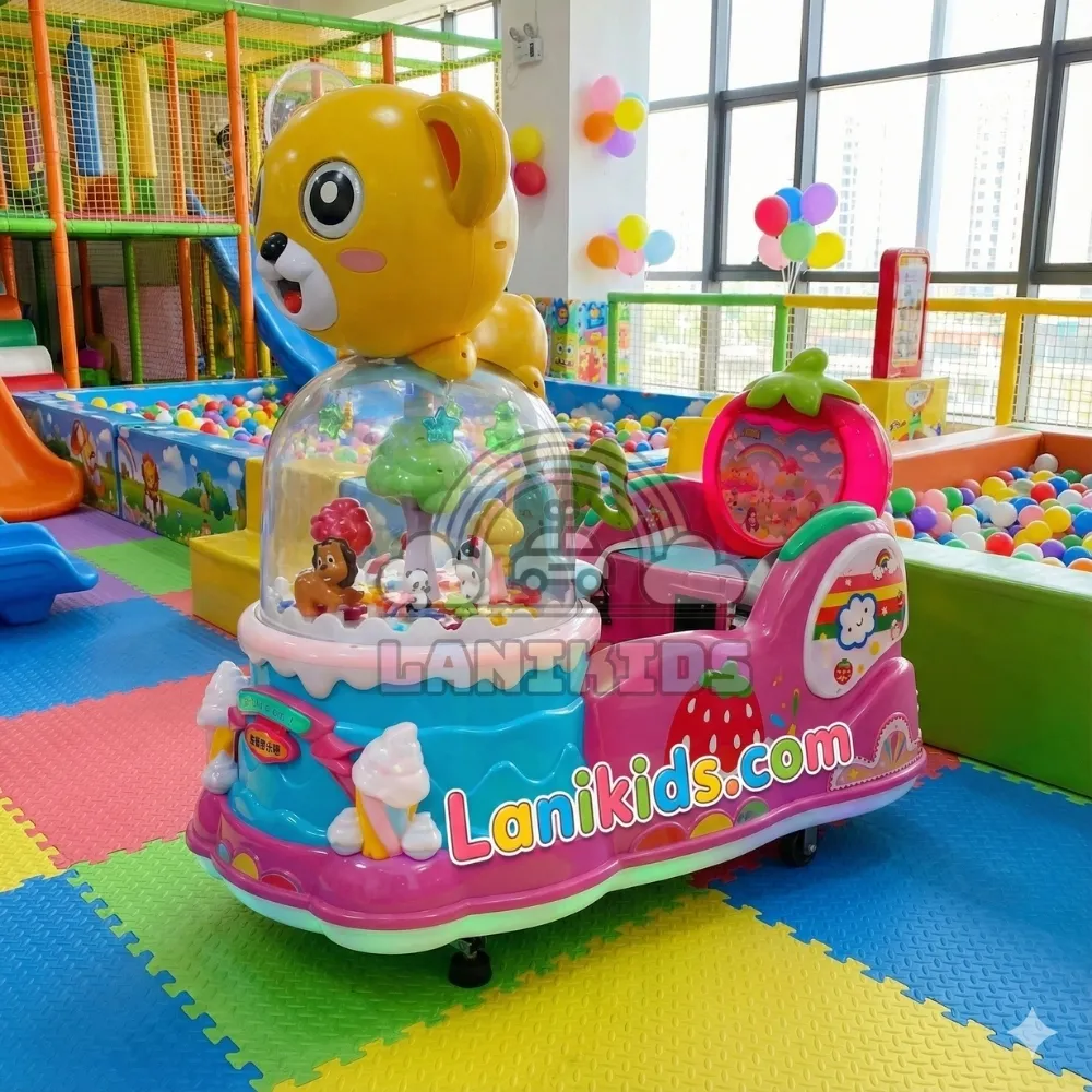 Thú Nhún Điện Xiongxion – Máy Game Gấu Vàng Cầu Vồng Hút Khách Cho Khu Vui Chơi