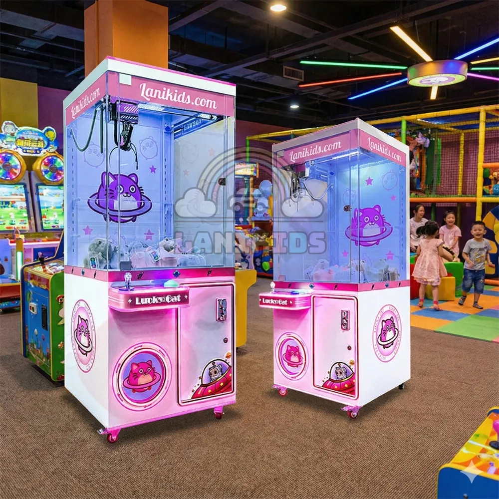 Máy Gắp Gấu Thú Bông Happy Moment Hồng Cao Cấp - Lanikids (Điện 220V)