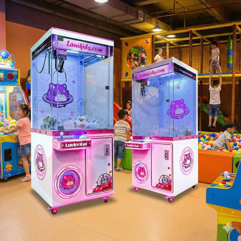 Máy Gắp Gấu Thú Bông Happy Moment Hồng Cao Cấp - Lanikids (Điện 220V)