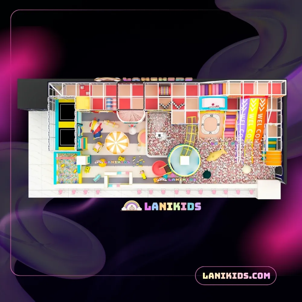 Thiết Kế Khu Vui Chơi Trẻ Em 200m2 | Mẫu 3D Nhập Khẩu Cao Cấp Lanikids